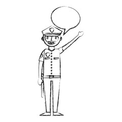 officer police character icon vector illustration design