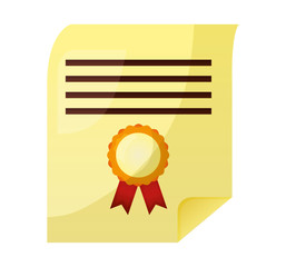 school graduation certificate diploma document vector illustration