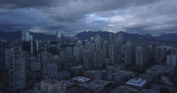 arial drone city vancouver
