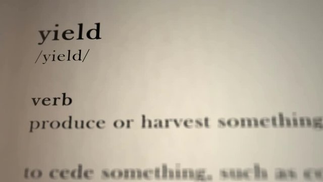 Yield Definition