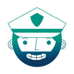 police man in uniform character face character vector illustration gradient design
