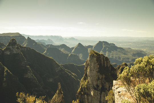 Panoramic view of Cani&ocirc;n do Funil - Serra Catarinense - Brazilian forest