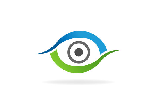 Eye care optical retina. Logo vector symbol