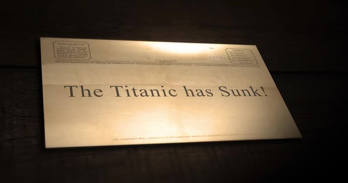 Sepia old telegram text series -  The Titanic has Sunk!