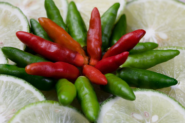 Chilli on lemon slice