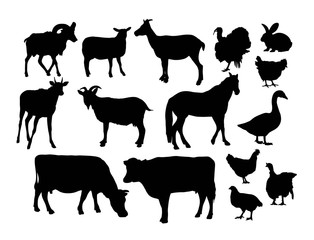Farm Animal Silhouettes, art vector design