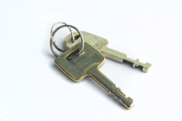 Keys on white background