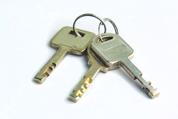 Keys on white background