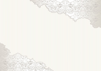 Vintage background with place for text. White, elegant, luxury with pearl-silver shining and baroque ornament announcement, certificate, congratulation, card, banner, invitation .horizontal format