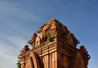 Ponagar or Thap Ba Po Nagar is a Cham temple tower near Nha Trang city in Vietnam. Natural photos without significant processing of photoshop. Copy space for your text