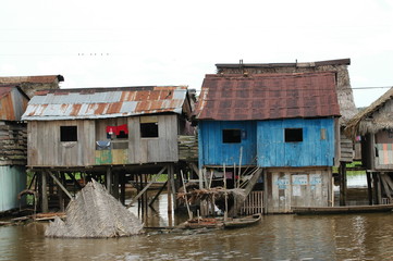 The slums of Belen village in Iquitos