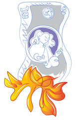 Burning dollar

The man is blowing to extinguish and burning money
 concept.
illustration of about  money losing value