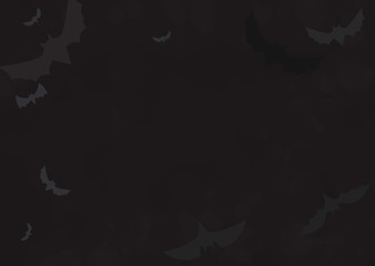Halloween border for design bat background. Vector illumination