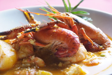 Peruvian food, shrimp suck