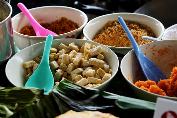Thai crispy pancake with sweet or salt coconut flavor in normal or charcoal flour with space for write wording, unique special recipe for adding value and better selling, sold in market or on street