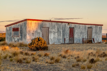 Old building at sunset