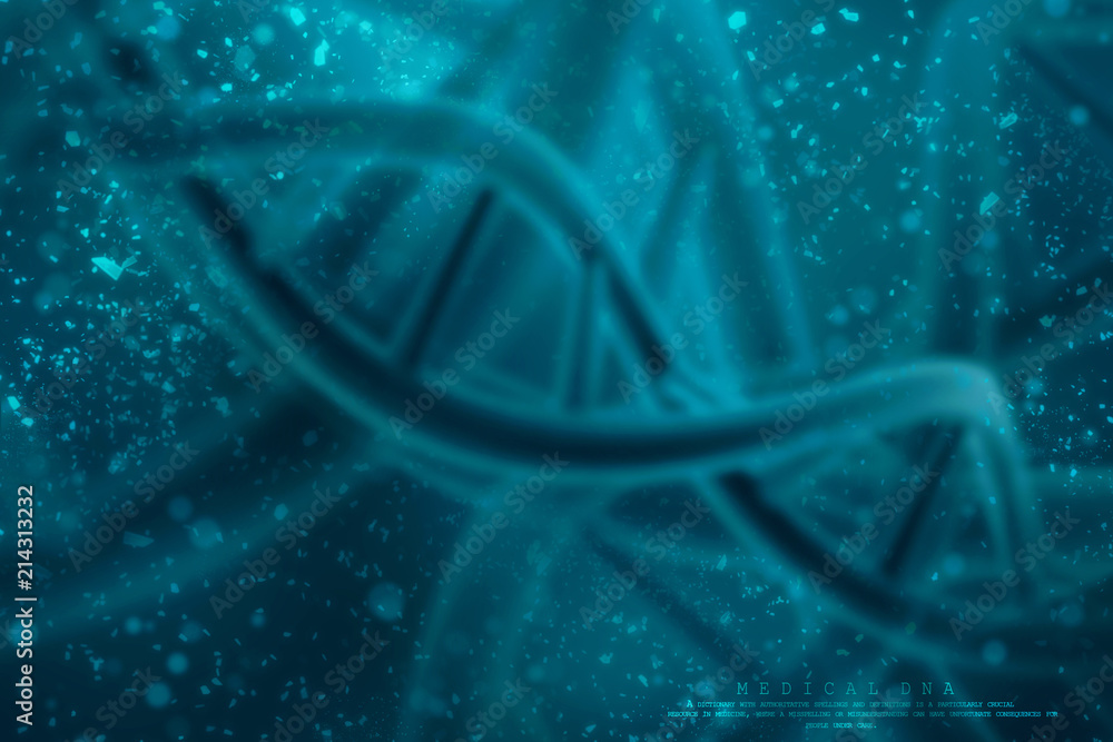 Aufkleber 3d render of dna structure, abstract background