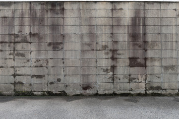 street wall background ,Industrial background, empty grunge urban street with warehouse brick wall