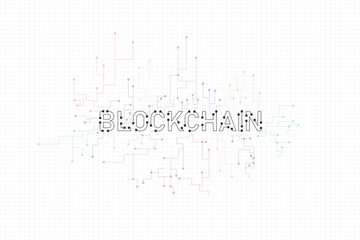 abstract circuit networking blockchain concept background