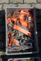 Stage equipment lying on the floor