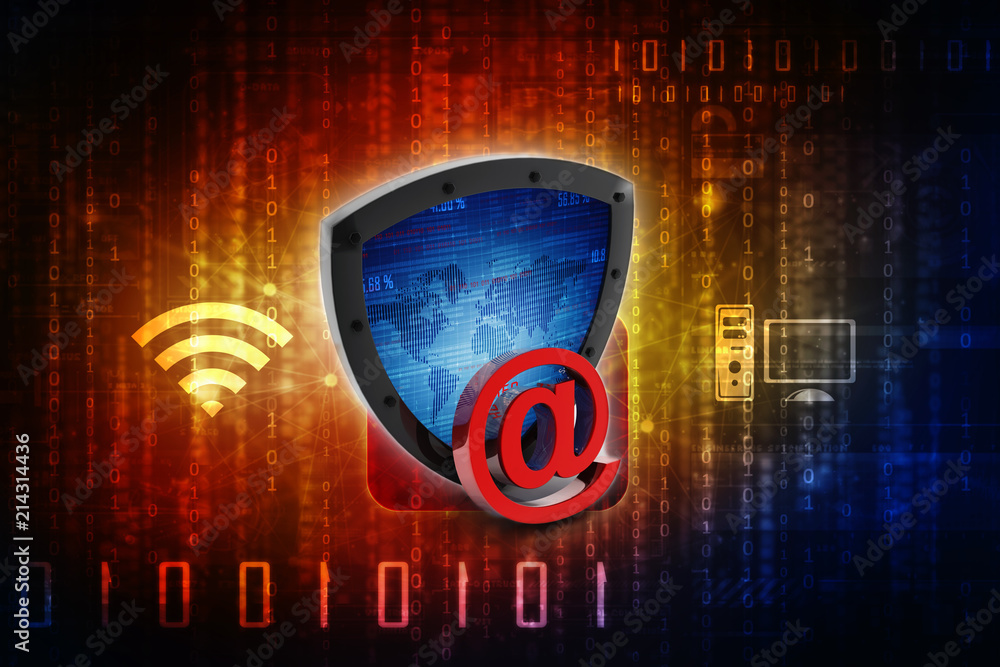 Poster 3d rendering spam shield