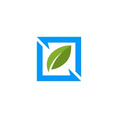 Square leaf nature logo.