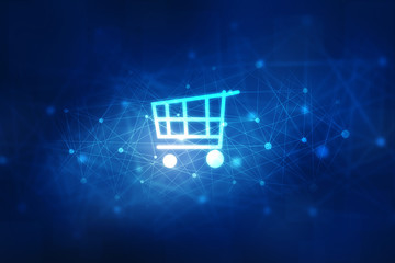 2d rendering Shopping Cart illustration
