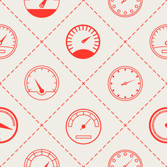Seamless pattern with speedometers for your design