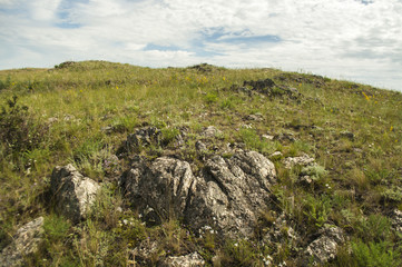 Fototapeta na wymiar Landscape with stones in the field