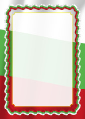 Obraz premium Frame and border of ribbon with Bulgaria flag, template elements for your certificate and diploma. Vector.