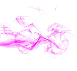 Purple smoke on white background
