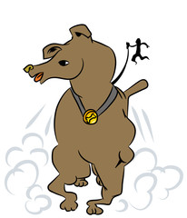 Dog and owner

illustration of naughty pets.
Dog running very speedy and owner  fall behind.

