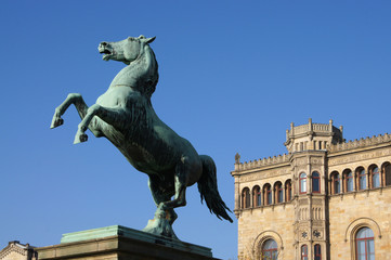 bronze statue of Saxon Steed in Hannover Germany
