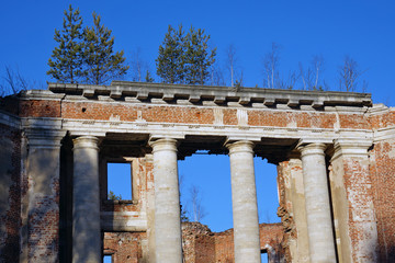 Naklejka premium Ruined manor of Demidov's family in Petrovskoe village, Moscow region, Russia