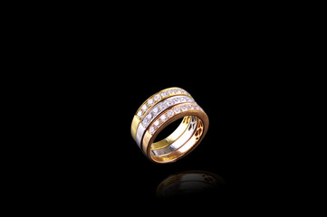 Jewelry ring on dark background