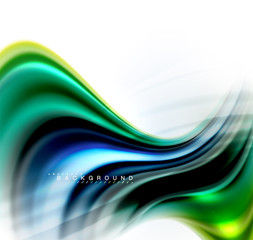 Fluid liquid mixing colors concept on light grey background, wave and swirl curve flow line, trendy abstract layout template for business presentation, app wallpaper banner, poster or wallpaper