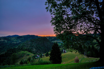 landscape on mountains