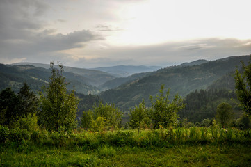 landscape on mountains