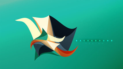 Abstract background - geometric origami style shape composition, triangular low poly design concept. Colorful trendy minimalistic illustration