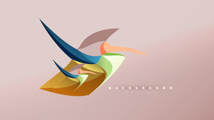 Abstract background - geometric origami style shape composition, triangular low poly design concept. Colorful trendy minimalistic illustration