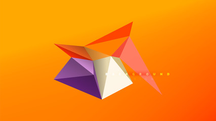 Abstract background - geometric origami style shape composition, triangular low poly design concept. Colorful trendy minimalistic illustration