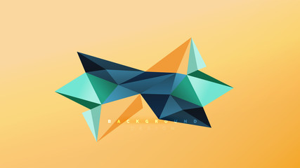 Abstract background - geometric origami style shape composition, triangular low poly design concept. Colorful trendy minimalistic illustration