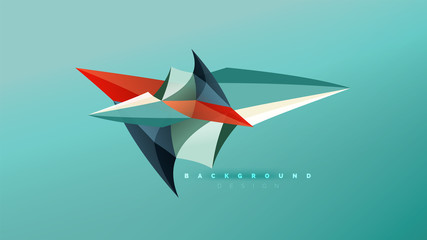 Abstract background - geometric origami style shape composition, triangular low poly design concept. Colorful trendy minimalistic illustration