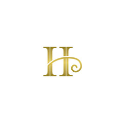 Initial letter H in circle logo vector in isolated white background