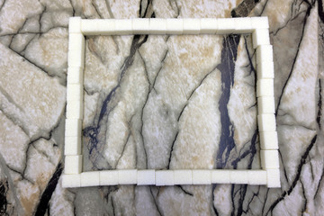 marble with wood frame timbe board carved,