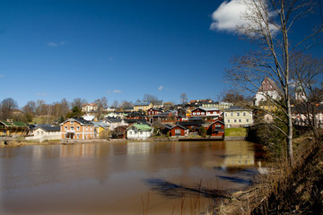 Obraz premium View of medieval church Porvoo cathedral and old town, Finland.