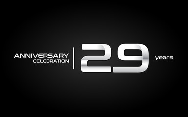 29 years anniversary celebration logo, white, isolated on white background