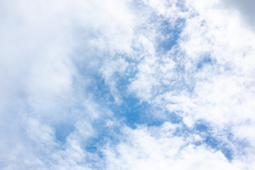 clear blue sky with white clouds on good weather.blue sky on sunlight background.skyscape.cloudscape.beautiful vast blue sky and fluffy clouds with some space.