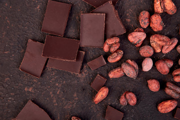 Cocoa beans background.