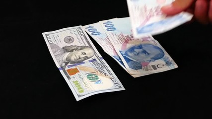 Equal to $ 100 dollars and 500 Turkish lira. 100 US dollars and 100,50,10 Turkish Lira videos,
